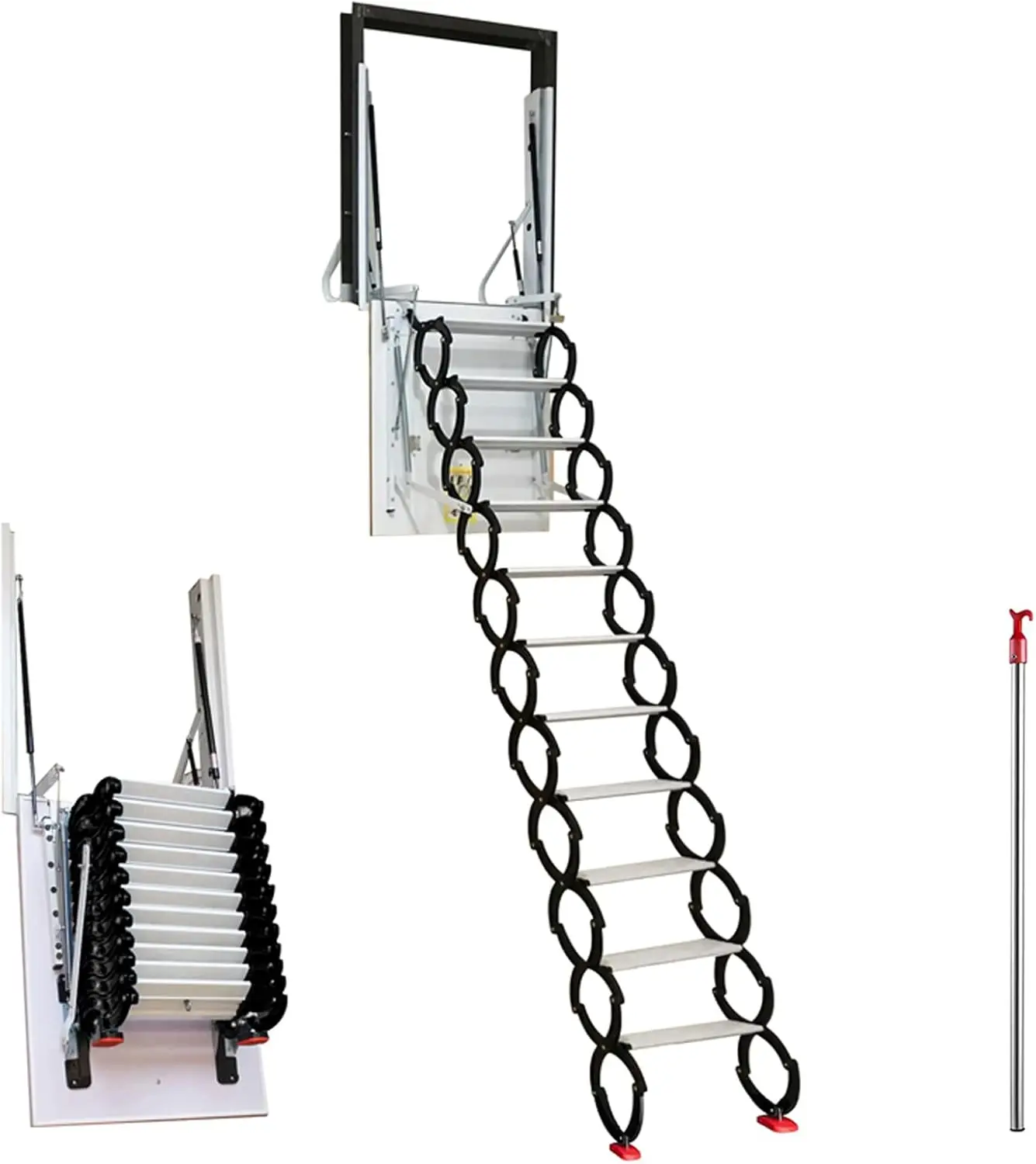 Side Mounted Pull Down Attic Ladder 11 Steps Folding Ladder Loft Stairs Retractable Al-Mg Folding Stairs for Home Refit
Side Mounted Pull Down Attic Ladder 11 Steps Folding Ladder Loft Stairs Retractable Al-Mg Folding Stairs for Home Refit