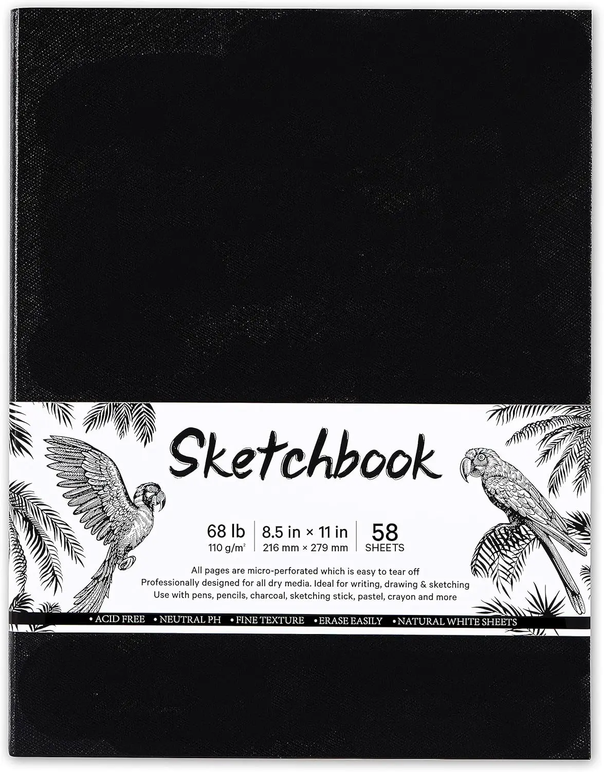 Hardcover Sketch Pad, 8.5x11, 110gsm, 58 Sheets for Artists
Hardcover Sketch Pad, 8.5x11, 110gsm, 58 Sheets for Artists