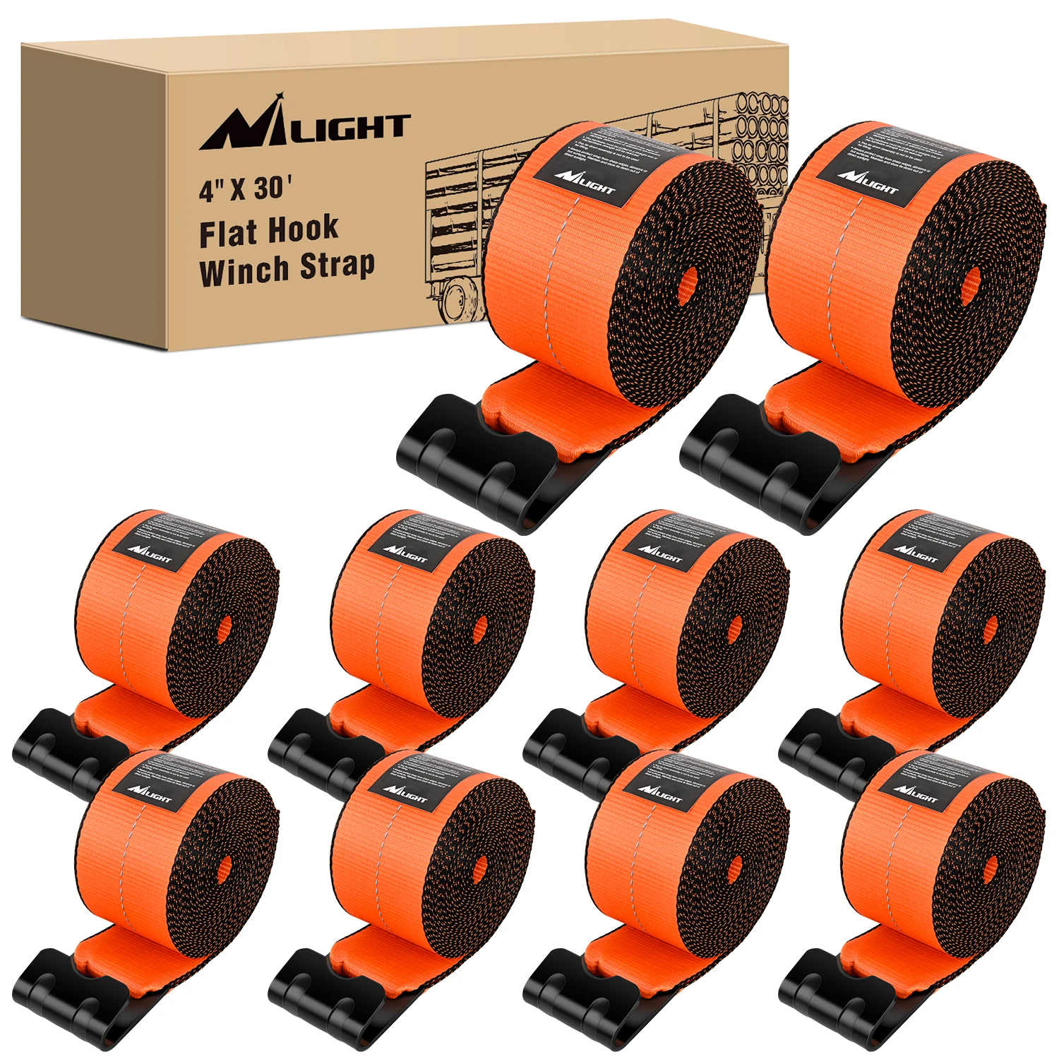 Nilight Truck Straps 4”×30’ Orange Heavy Duty Winch Straps with Flat Hook Break Strength 16800LBS WLL 5400LBS Cargo Straps for Flatbeds Trucks Trailers Farms Rescues Tree Saver (10PACK)
Nilight Truck Straps 4”×30’ Orange Heavy Duty Winch Straps with Flat Hook Break Strength 16800LBS WLL 5400LBS Cargo Straps for Flatbeds Trucks Trailers Farms Rescues Tree Saver (10PACK)