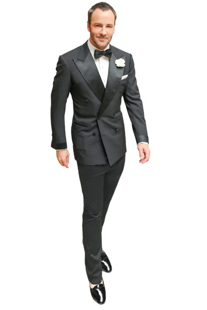 2 Pieces Slim Fit Black Men's Double Breasted Wedding Suits Peak Lapel Double Breasted Jacket & Trouser for Business Party Prom
2 Pieces Slim Fit Black Men's Double Breasted Wedding Suits Peak Lapel Double Breasted Jacket & Trouser for Business Party Prom