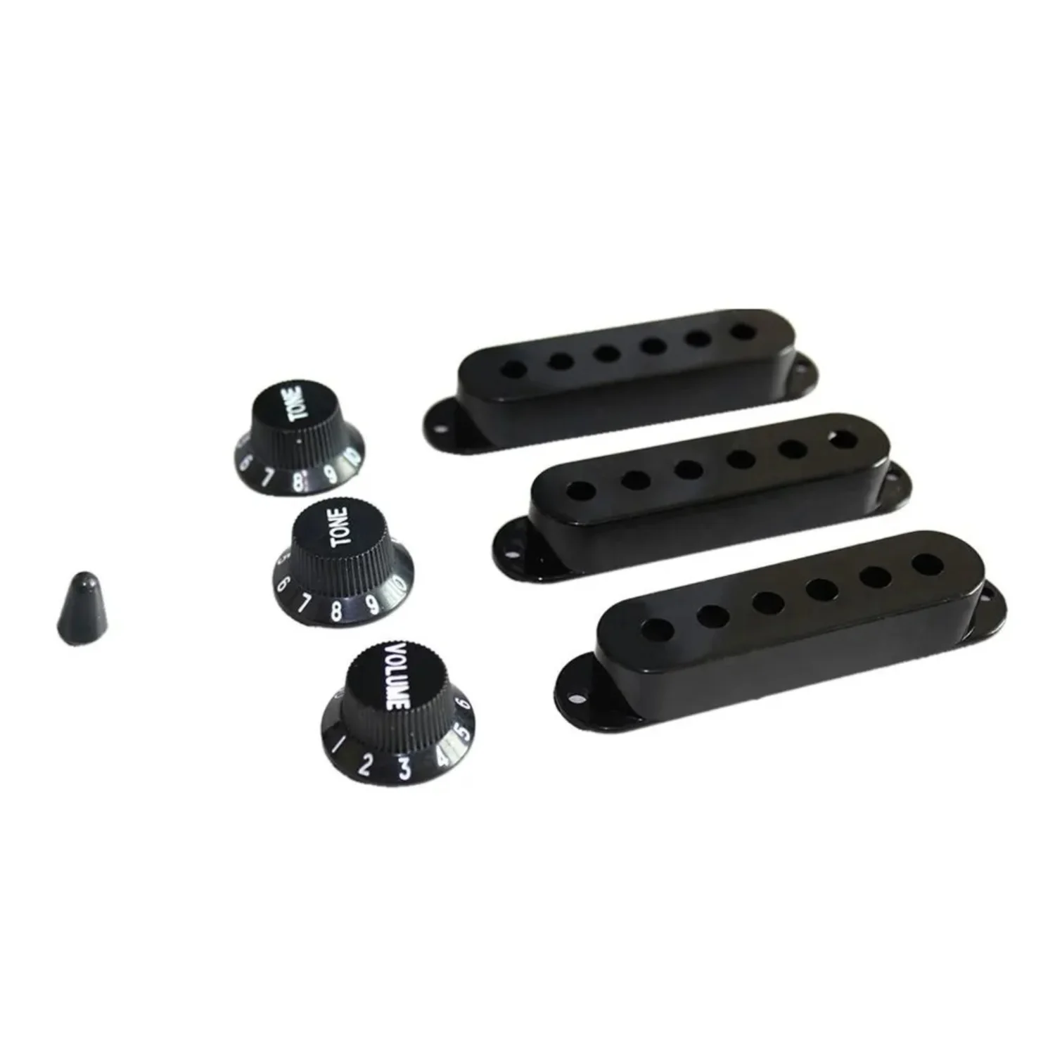 Guitar pickup cover set, 7-piece set, ABS plastic, 3 single-coil pickup covers with 48mm, 50mm, 52mm hole spacing, 1 tone knob,
Guitar pickup cover set, 7-piece set, ABS plastic, 3 single-coil pickup covers with 48mm, 50mm, 52mm hole spacing, 1 tone knob,