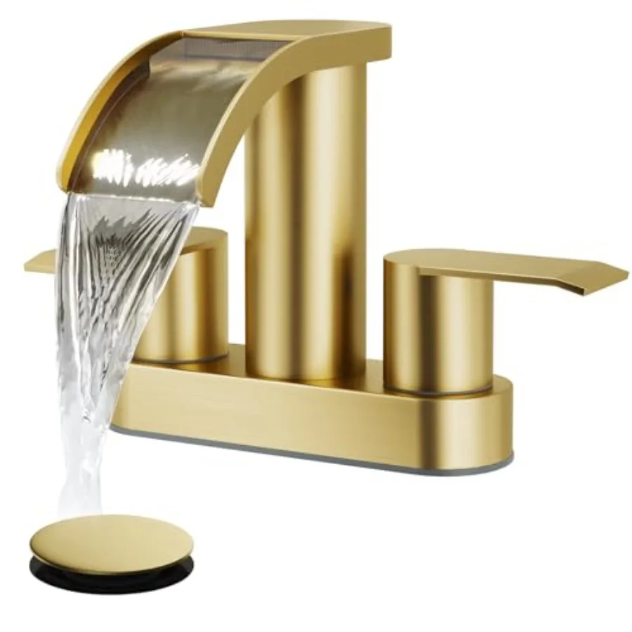 4 Inch Centerset Waterfall Bathroom Sink Faucet Deck Mount 2 Handle Basin Faucets 2 or 3 Hole with Pop Up Drain Included Lavato
4 Inch Centerset Waterfall Bathroom Sink Faucet Deck Mount 2 Handle Basin Faucets 2 or 3 Hole with Pop Up Drain Included Lavato
