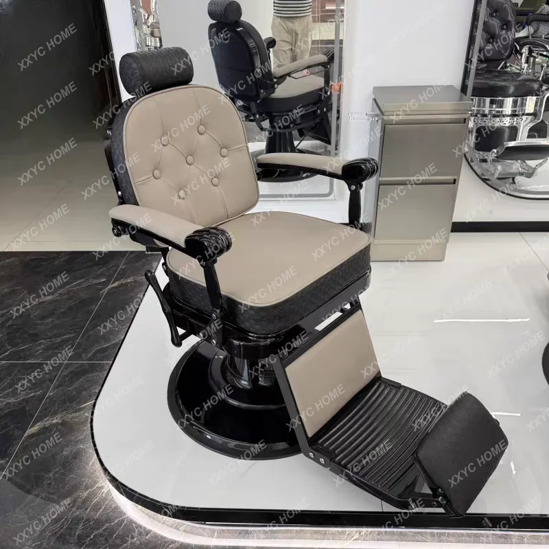A Retro new barber shop men's oil head chair barber shop chair reclining shaving chair
A Retro new barber shop men's oil head chair barber shop chair reclining shaving chair