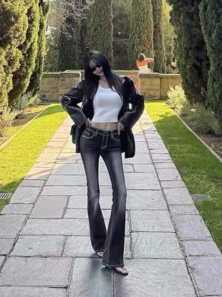 Low Waist Flared Floor-Length Women's Jeans Korean Sle Highlighted Slimming High Waist Bell Bot Cotton Stretch Denim
Low Waist Flared Floor-Length Women's Jeans Korean Sle Highlighted Slimming High Waist Bell Bot Cotton Stretch Denim
