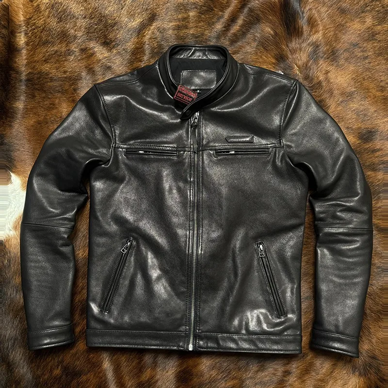 Кожаный мужской мотоцикл из овечьей кожи растительного дубления, одинарный стиль -
Кожаный мужской мотоцикл из овечьей кожи растительного дубления, одинарный стиль -