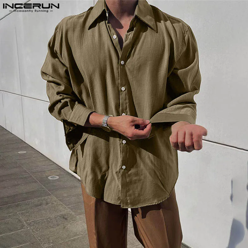 INCERUN Men Shirt Solid Color Lapel Long Sleeve Streetwear Loose Casual Men Clothing 2024 Korean Style Fashion Male Shirts S-5XL
INCERUN Men Shirt Solid Color Lapel Long Sleeve Streetwear Loose Casual Men Clothing 2024 Korean Style Fashion Male Shirts S-5XL