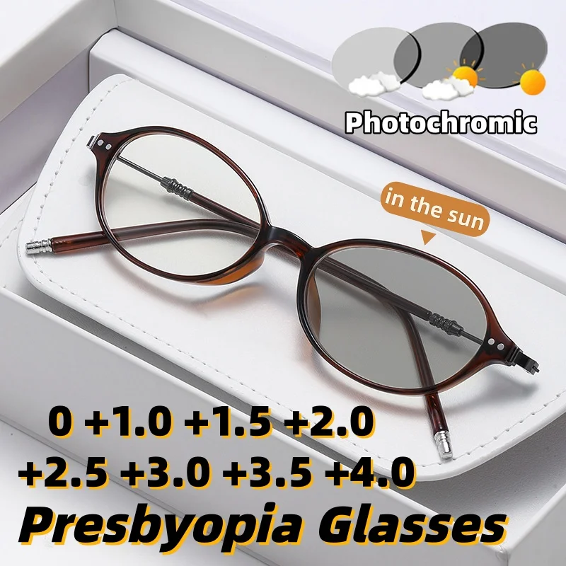Stylish Oval-Frame Photochromic Presbyopia Glasses Anti-Blue Light Ultra-Lightweight and Comfortable Reading Eyeglasses
Stylish Oval-Frame Photochromic Presbyopia Glasses Anti-Blue Light Ultra-Lightweight and Comfortable Reading Eyeglasses
