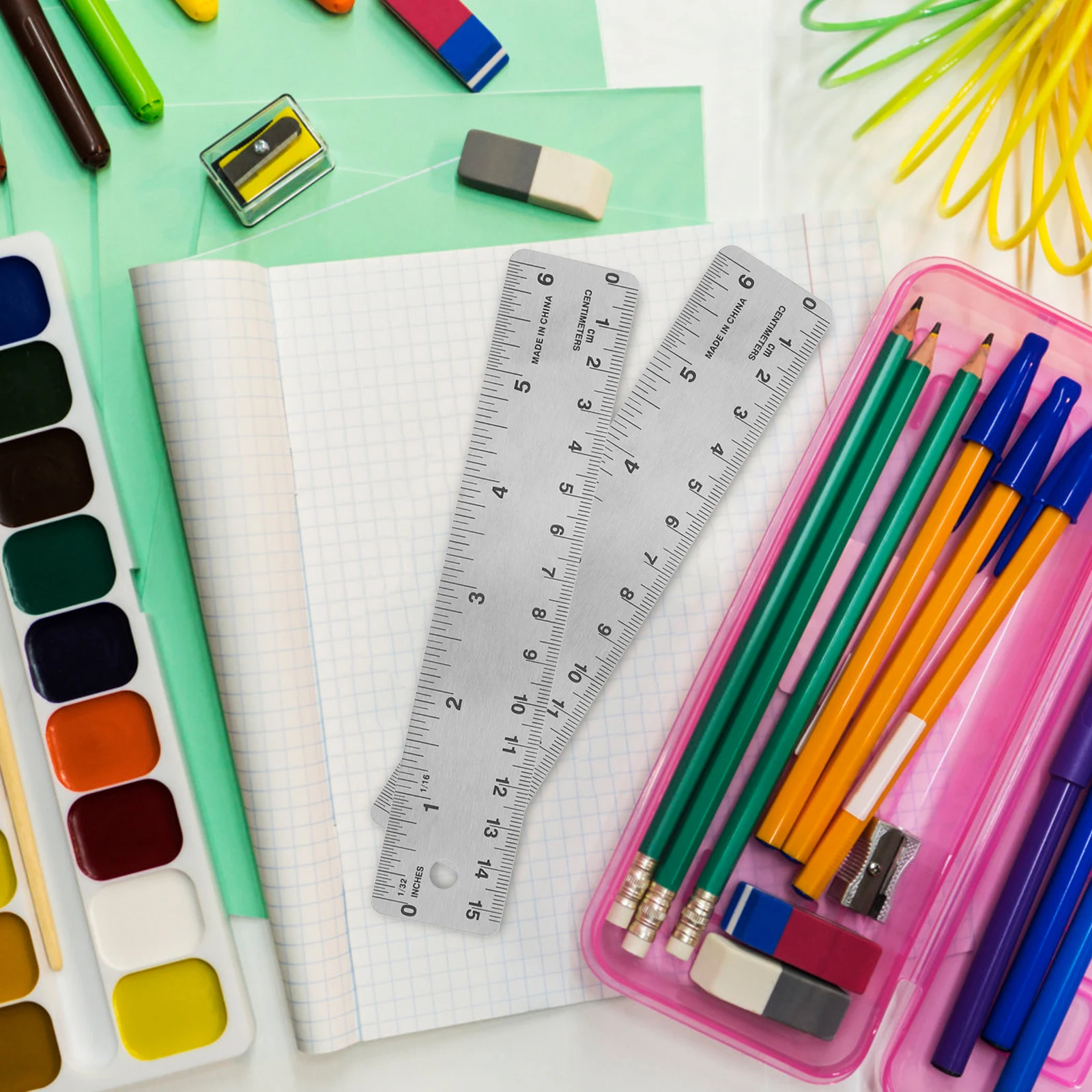 2pcs Soft Cork Ruler 15cm Stainless Steel Colored Office School Drawing Tools Precision Scale Longevity Durability
2pcs Soft Cork Ruler 15cm Stainless Steel Colored Office School Drawing Tools Precision Scale Longevity Durability