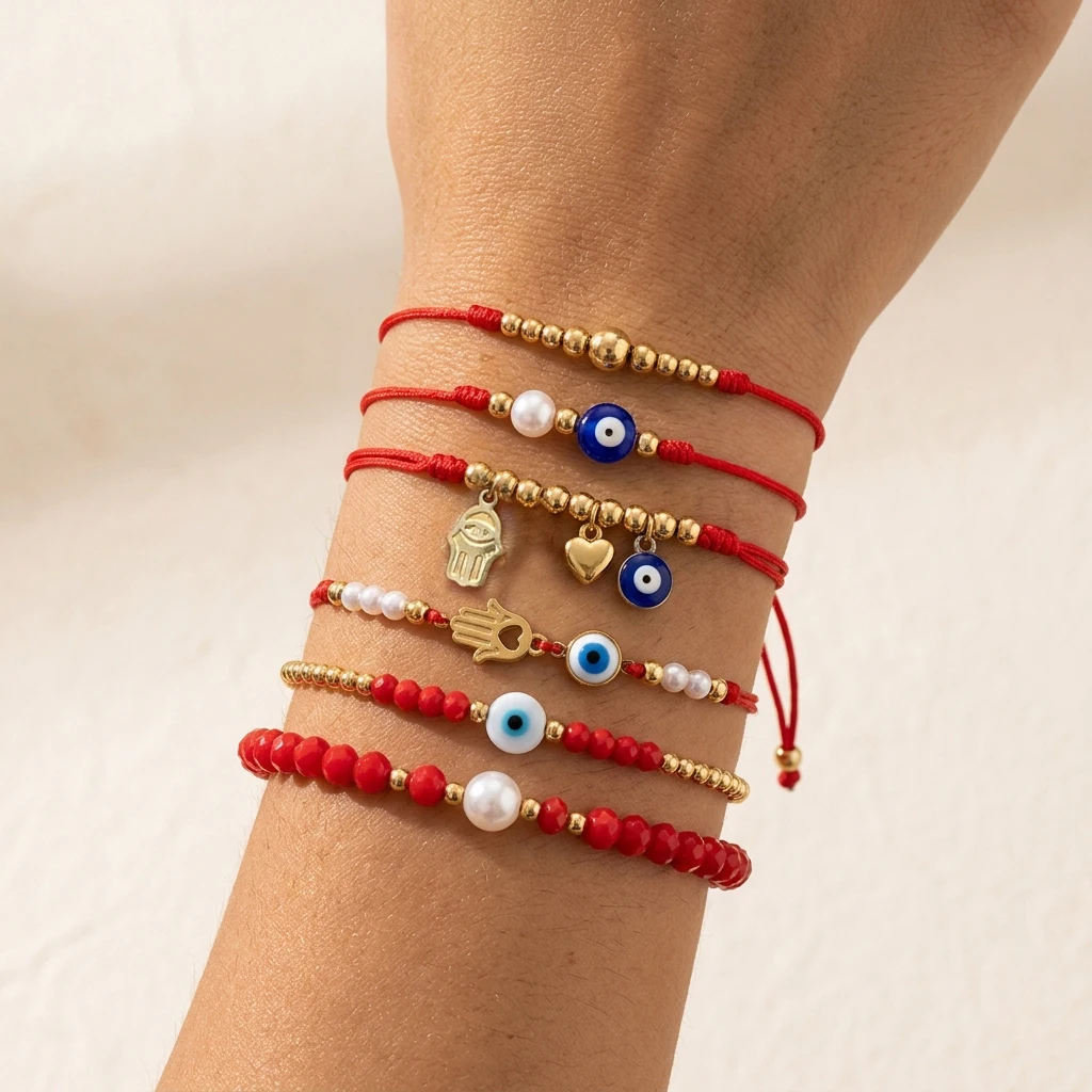 6PCS Bohemian Style Adjustable Demon's Eye Handcrafted Rope Bracelets Unisex Daily Festival Stackable Wear for Men And Women
6PCS Bohemian Style Adjustable Demon's Eye Handcrafted Rope Bracelets Unisex Daily Festival Stackable Wear for Men And Women