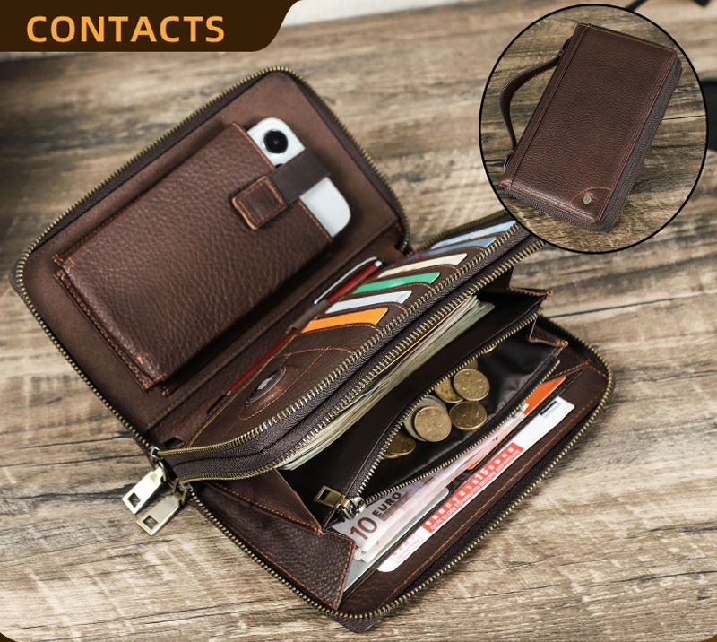 Retro Mad Horse cowhide airtag tracker Bit Men's handheld bag RFID Anti-theft brush leather handheld wallet
Retro Mad Horse cowhide airtag tracker Bit Men's handheld bag RFID Anti-theft brush leather handheld wallet
