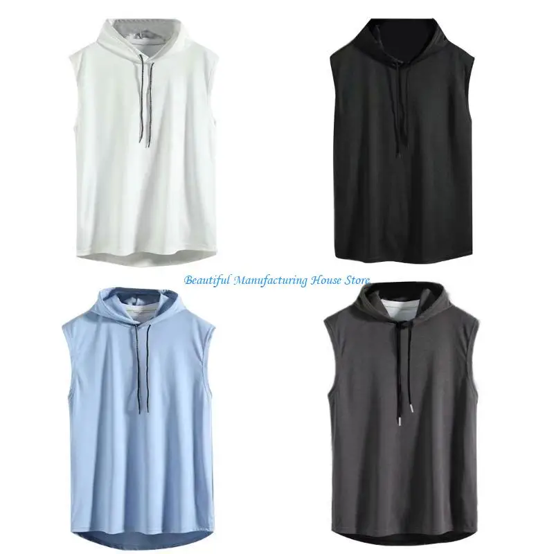 E56A Mens Summer Sleeveless Drawstring Hooded for Tank Top Solid Color Gym Fitness Sports T-Shirt Hip Hop Loose Blouse Vest
E56A Mens Summer Sleeveless Drawstring Hooded for Tank Top Solid Color Gym Fitness Sports T-Shirt Hip Hop Loose Blouse Vest
