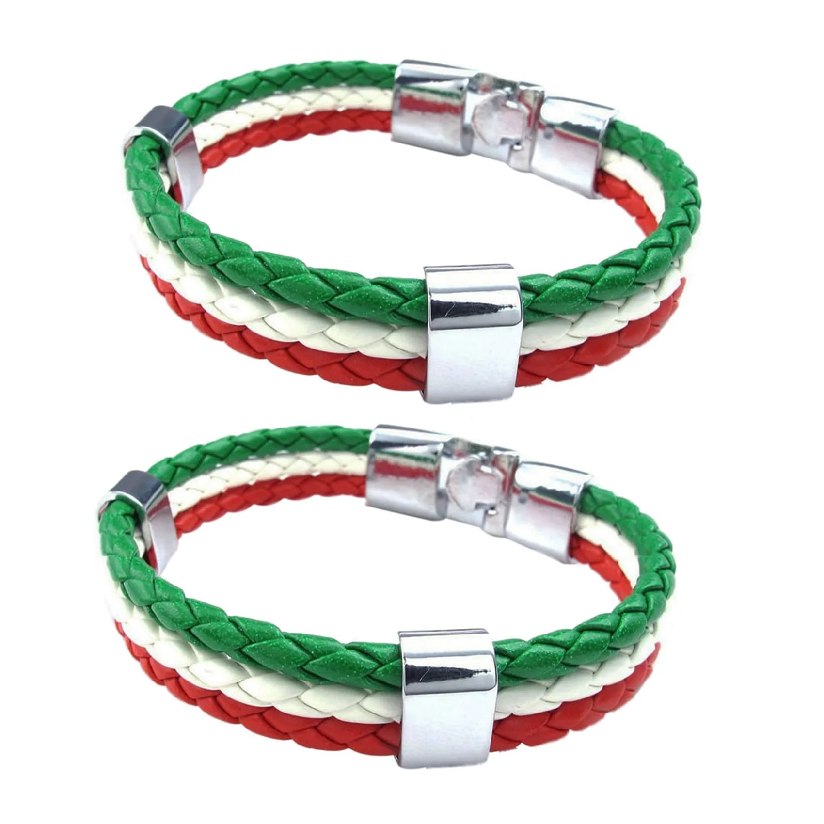 A95D-2X Jewelry Bracelet, Italian Flag Bangle, PU Leather Alloy, For Men's Women, Green White Red (Width 14 Mm, Length 23 Cm)
A95D-2X Jewelry Bracelet, Italian Flag Bangle, PU Leather Alloy, For Men's Women, Green White Red (Width 14 Mm, Length 23 Cm)
