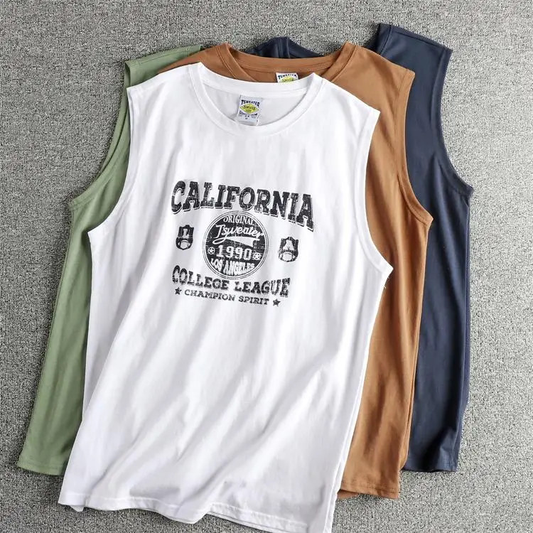 Лето 2022, новая американская ретро футболка без рукавов с круглым вырезом и буквенным принтом, мужская мода, 100% хлопок, спортивный повседневный жилет для фитнеса
Лето 2022, новая американская ретро футболка без рукавов с круглым вырезом и буквенным принтом, мужская мода, 100% хлопок, спортивный повседневный жилет для фитнеса