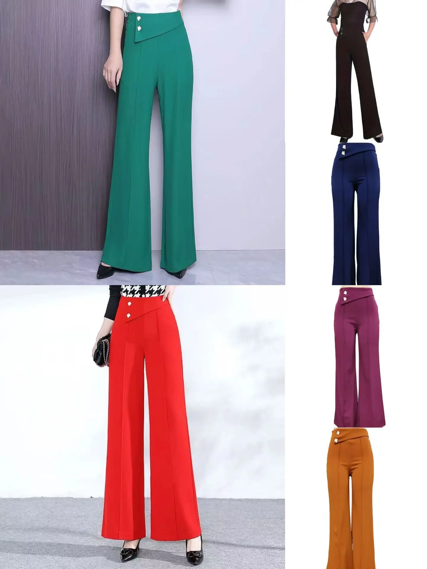 High Waist Elastic Waistband Suit Pants Belt Decoration Full Length Pants Office Lady Straight Wide Leg Trousers Streetwear
High Waist Elastic Waistband Suit Pants Belt Decoration Full Length Pants Office Lady Straight Wide Leg Trousers Streetwear