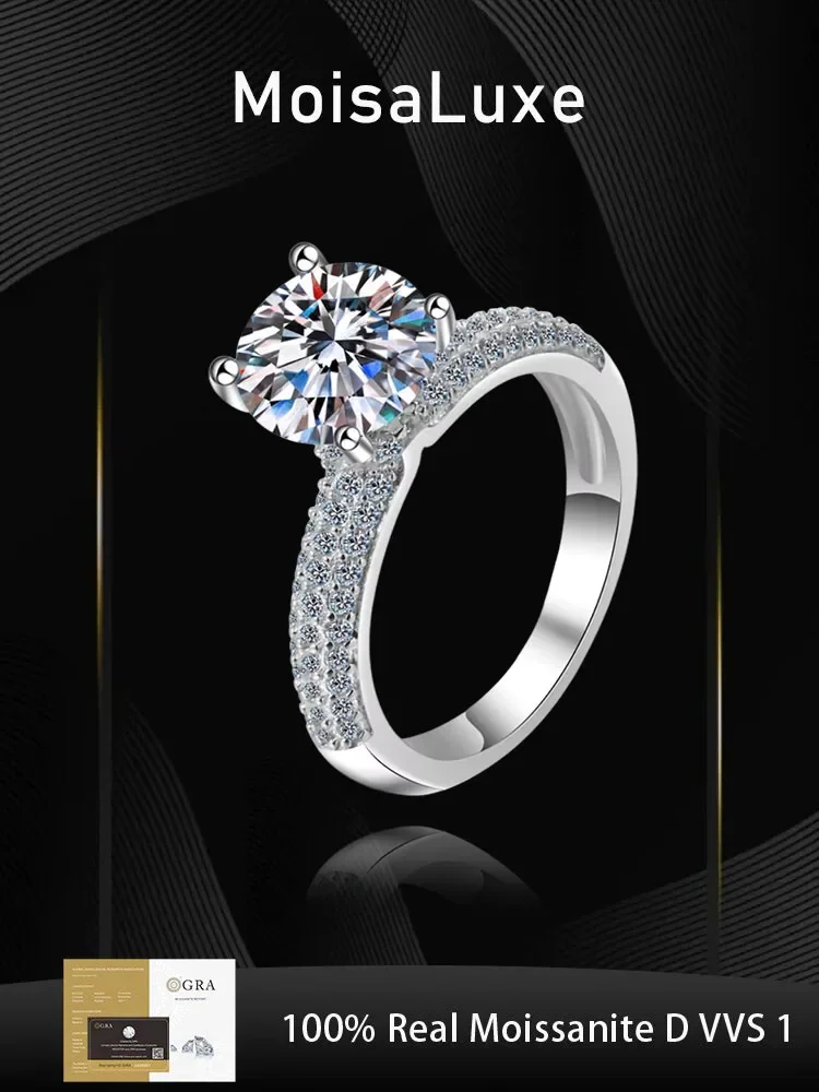 925 sterling silver moissanite ring VVS1 women's fashion romantic 2 carat classic engagement ring gift with GRA certificate
925 sterling silver moissanite ring VVS1 women's fashion romantic 2 carat classic engagement ring gift with GRA certificate