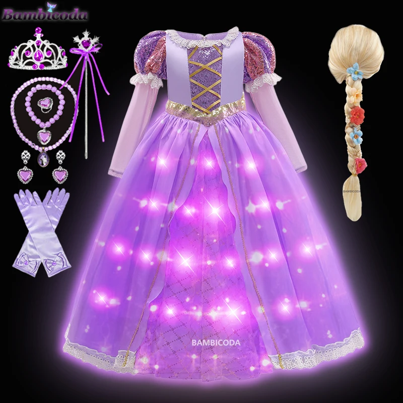 Princess Rapunzel LED Light Up Dress for Girls Kids Cosplay Party Clothes Carnival Christmas Prom Gown Halloween Dresses
Princess Rapunzel LED Light Up Dress for Girls Kids Cosplay Party Clothes Carnival Christmas Prom Gown Halloween Dresses