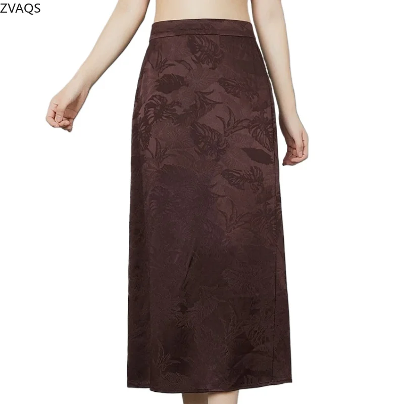 ZVAQS90% Mulberry Silk Women's Skirts Elegant Middle-aged Mom Summer Skirt Heavy Jacquard Silk Mid-length Half SkirtЮбка
ZVAQS90% Mulberry Silk Women's Skirts Elegant Middle-aged Mom Summer Skirt Heavy Jacquard Silk Mid-length Half SkirtЮбка