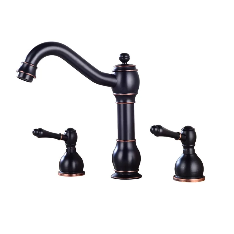 Черный древний никелевый матовый смеситель для раковины с тремя отверстиями, смеситель для горячей и холодной воды, шкаф для ванной комнаты, медный смеситель для ванны, набор из трех частей,
Черный древний никелевый матовый смеситель для раковины с тремя отверстиями, смеситель для горячей и холодной воды, шкаф для ванной комнаты, медный смеситель для ванны, набор из трех частей,