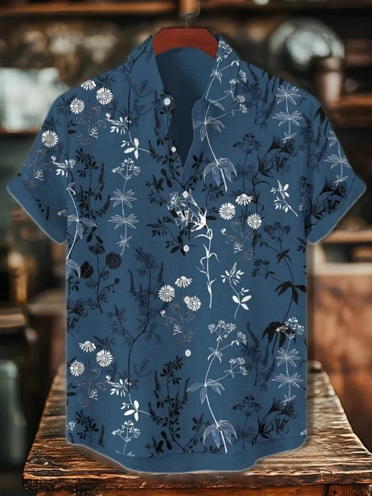 Vintage Botanical Print Shirt for Men Summer Casual Short Sleeve Button Down Beach Tops Plus Size Holiday Chic Korean Tunics
Vintage Botanical Print Shirt for Men Summer Casual Short Sleeve Button Down Beach Tops Plus Size Holiday Chic Korean Tunics