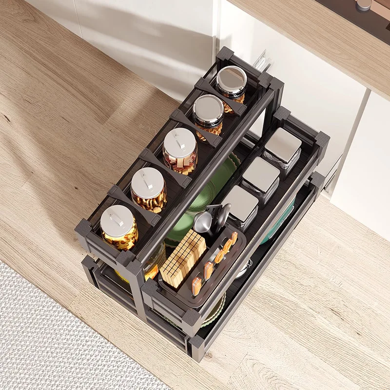 Seasoning seasoning pull basket kitchen cabinet small size double-layer drawer type extremely narrow pull cabinet space
Seasoning seasoning pull basket kitchen cabinet small size double-layer drawer type extremely narrow pull cabinet space