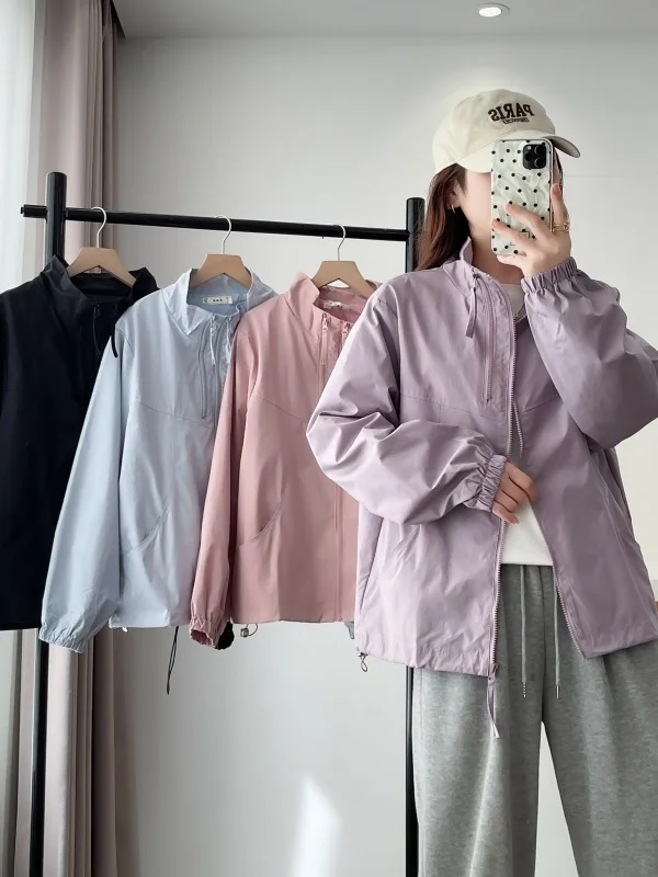 plus Size Women's Autumn Zipper Stand Collar Jacket Loose Slimming Versatile Drawstring Top Korean Style Long Sleeve Polyester
plus Size Women's Autumn Zipper Stand Collar Jacket Loose Slimming Versatile Drawstring Top Korean Style Long Sleeve Polyester