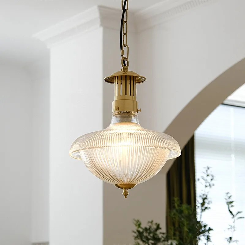 American industrial style bedroom showcase shop bar iron pendant light French retro small pendant light ribbed glass lampshade
American industrial style bedroom showcase shop bar iron pendant light French retro small pendant light ribbed glass lampshade