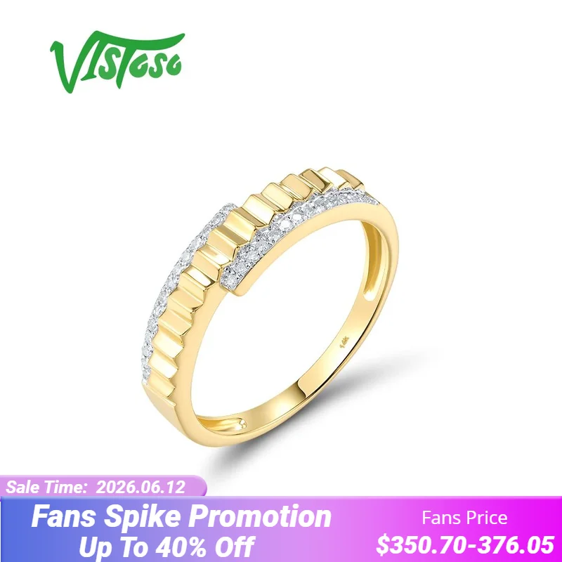 VISTOSO Real 14K 585 Yellow Gold Ring For Women Sparkling Diamonds Traditional Band Wedding Engagement Fine Jewelry
VISTOSO Real 14K 585 Yellow Gold Ring For Women Sparkling Diamonds Traditional Band Wedding Engagement Fine Jewelry