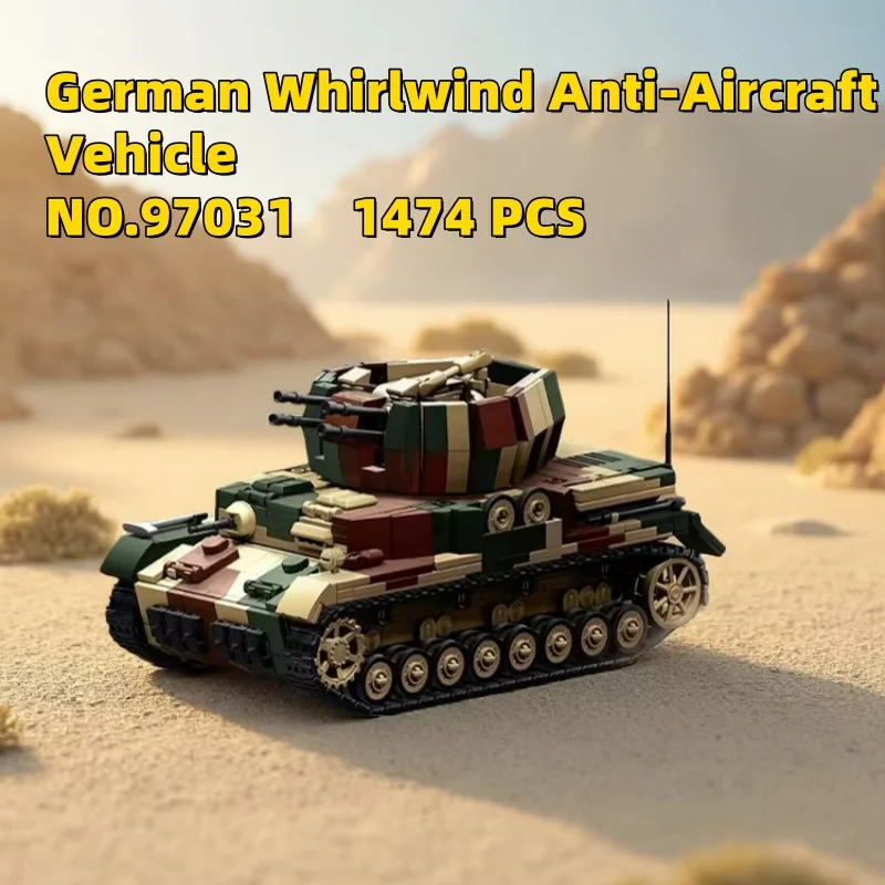 Конструктор 1474 детали: Немецкая зенитная установка Whirlwind (MOC №97031) — Коллекционная миниатюрная модель военной техники
Конструктор 1474 детали: Немецкая зенитная установка Whirlwind (MOC №97031) — Коллекционная миниатюрная модель военной техники