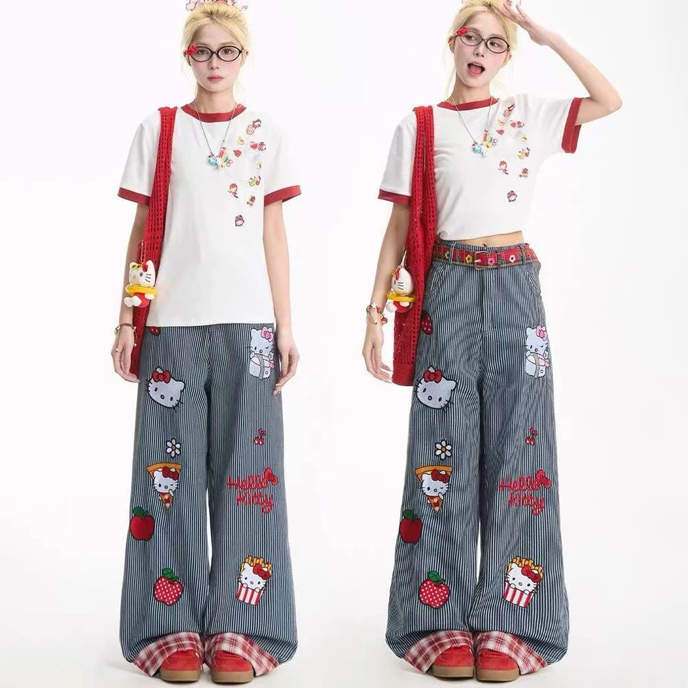 Hello Kitty Large Size Jeans Anime Hot Girls Cartoon Denim Pants Sanrios Kawaii Retro American Style Loose Cute Loose High Waist
Hello Kitty Large Size Jeans Anime Hot Girls Cartoon Denim Pants Sanrios Kawaii Retro American Style Loose Cute Loose High Waist