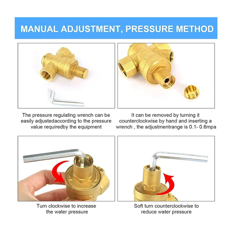 A88E-2X Water Pressure Regulator 1/2 Inch With Gauge, Hardness Brass, Adjustable Water Pressure Reducing Valve Water
A88E-2X Water Pressure Regulator 1/2 Inch With Gauge, Hardness Brass, Adjustable Water Pressure Reducing Valve Water