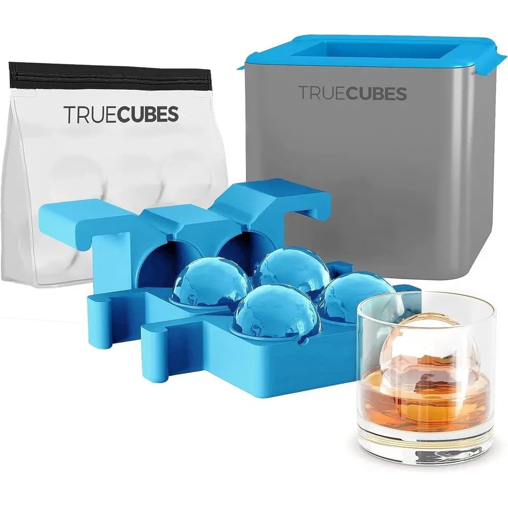 Large Ice Sphere Mold with Storage - 4 Spheres for Whiskey, Cocktails, and Drinks - Stackable Silicone, Slow-Melting Ice
Large Ice Sphere Mold with Storage - 4 Spheres for Whiskey, Cocktails, and Drinks - Stackable Silicone, Slow-Melting Ice