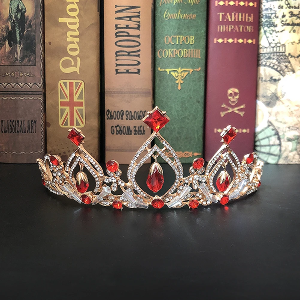 Elegant Bridal Crown Wedding Tiara for Women Red Crystal Lightweight Durable Engagement Parties Headpiece Decorations Popular 
Elegant Bridal Crown Wedding Tiara for Women Red Crystal Lightweight Durable Engagement Parties Headpiece Decorations Popular