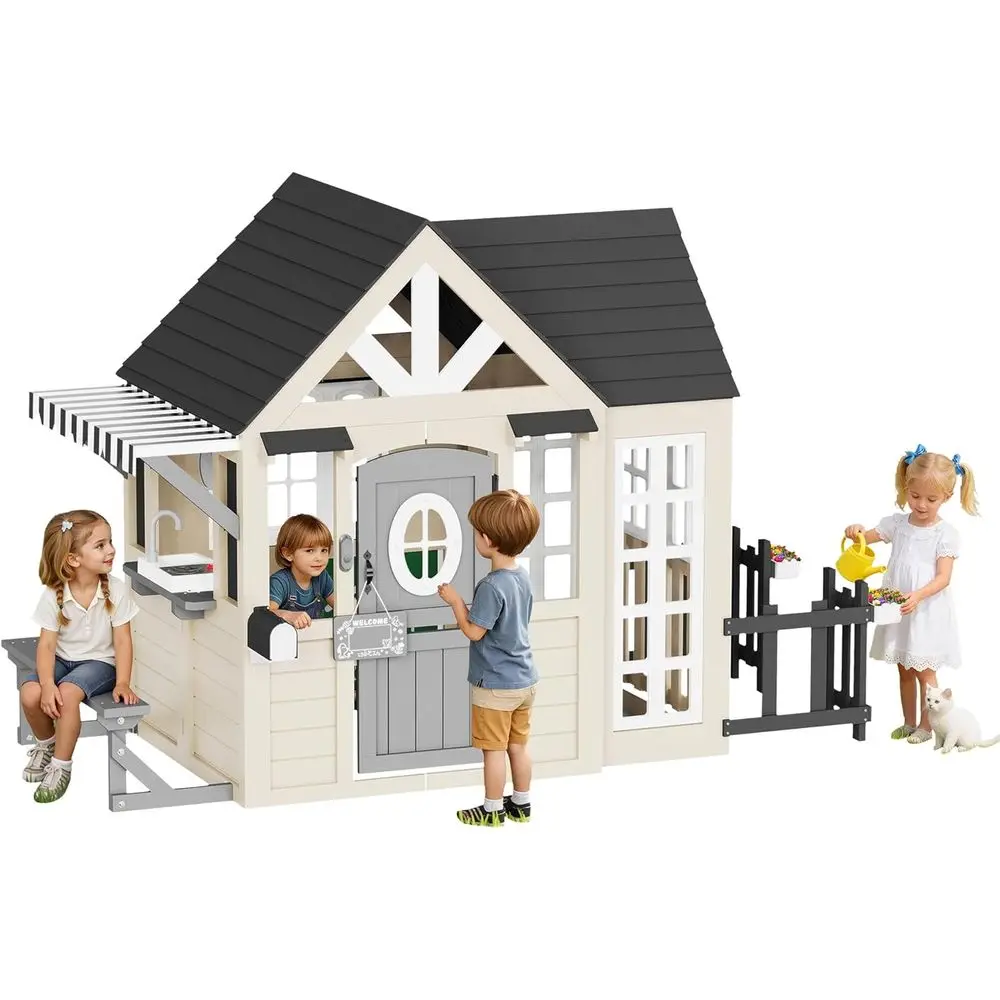 Albott Kids Outdoor Wooden Playhouse with Kitchen Set, Mailbox & Door, Durable Wood truction with Waterproo Roo & Rust-Resistant
Albott Kids Outdoor Wooden Playhouse with Kitchen Set, Mailbox & Door, Durable Wood truction with Waterproo Roo & Rust-Resistant