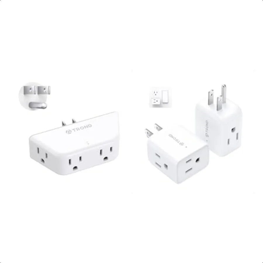 Multi Plug Wall Outlet Extender 2 Pack + Outlet Extender Surge Protector with 4 Grounded Sockets
Multi Plug Wall Outlet Extender 2 Pack + Outlet Extender Surge Protector with 4 Grounded Sockets