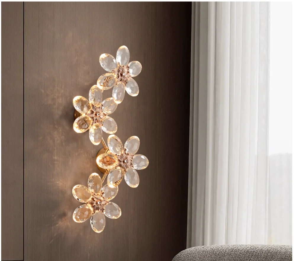 Modern Crystal Wall Lamp Crystal Flower Shape Bedroom Crystal Wall Sconce W22cm H38cm Decora Wall Lamp for Living Room Lighting
Modern Crystal Wall Lamp Crystal Flower Shape Bedroom Crystal Wall Sconce W22cm H38cm Decora Wall Lamp for Living Room Lighting