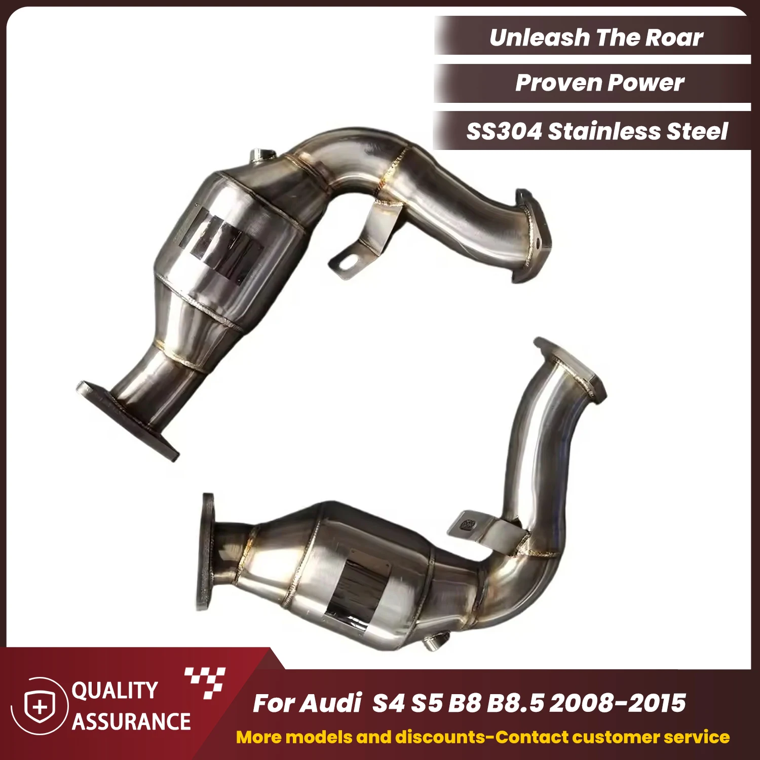 ECCF SUS304 Stainless Steel Performance Downpipe with Heat Shield for Audi S4 S5 B8 B8.5 2008-2015
ECCF SUS304 Stainless Steel Performance Downpipe with Heat Shield for Audi S4 S5 B8 B8.5 2008-2015