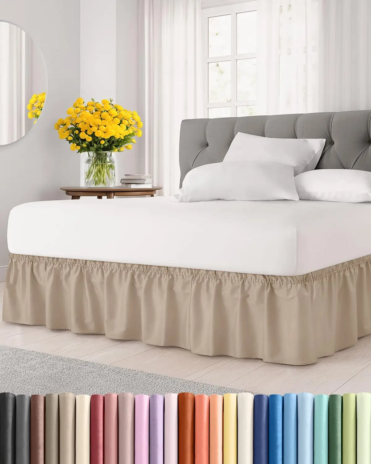 Wrap Around Bed Skirt Cream Queen 15" Drop Elastic Pleated Dust Ruffle Easy Fit Machine Wash
Wrap Around Bed Skirt Cream Queen 15" Drop Elastic Pleated Dust Ruffle Easy Fit Machine Wash