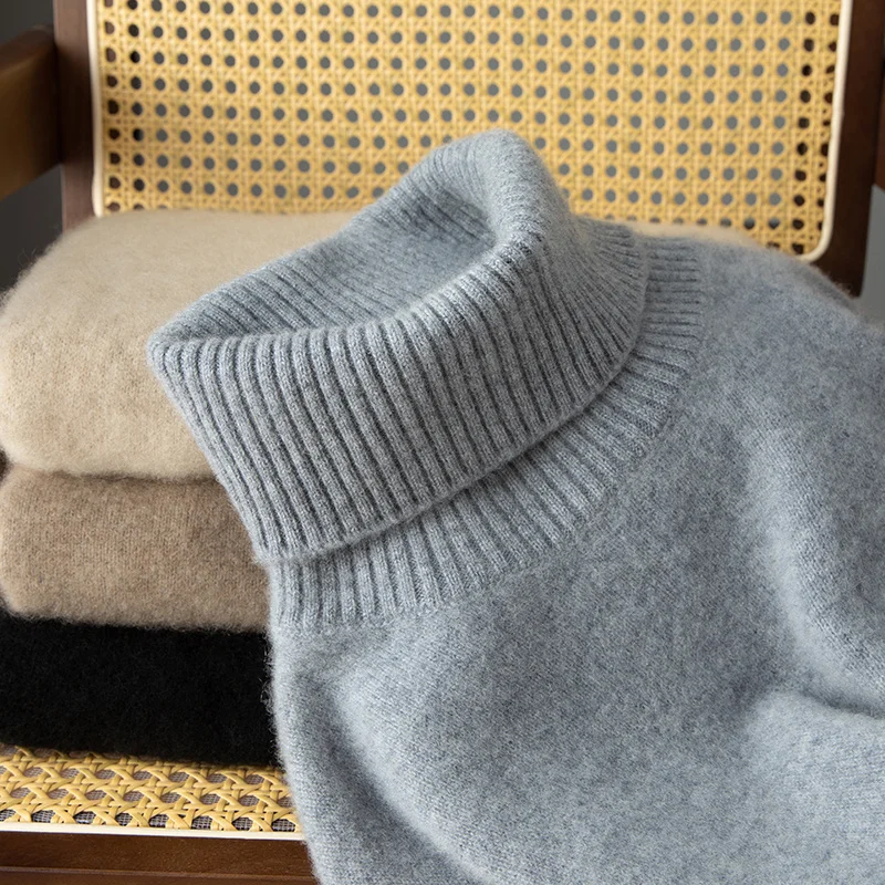 Men's cashmere sweater autumn/winter business casual solid thick knit loose wool Tops high collar Jumper basic pullover Blouse
Men's cashmere sweater autumn/winter business casual solid thick knit loose wool Tops high collar Jumper basic pullover Blouse