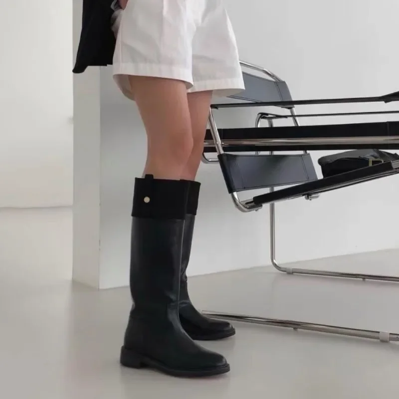 2024 Black Leather Women Knee High Boots Chunky Heels Long Ladies Shoes Round Head Botas Mujer Winter Slip-On Sapatos Feminino
2024 Black Leather Women Knee High Boots Chunky Heels Long Ladies Shoes Round Head Botas Mujer Winter Slip-On Sapatos Feminino