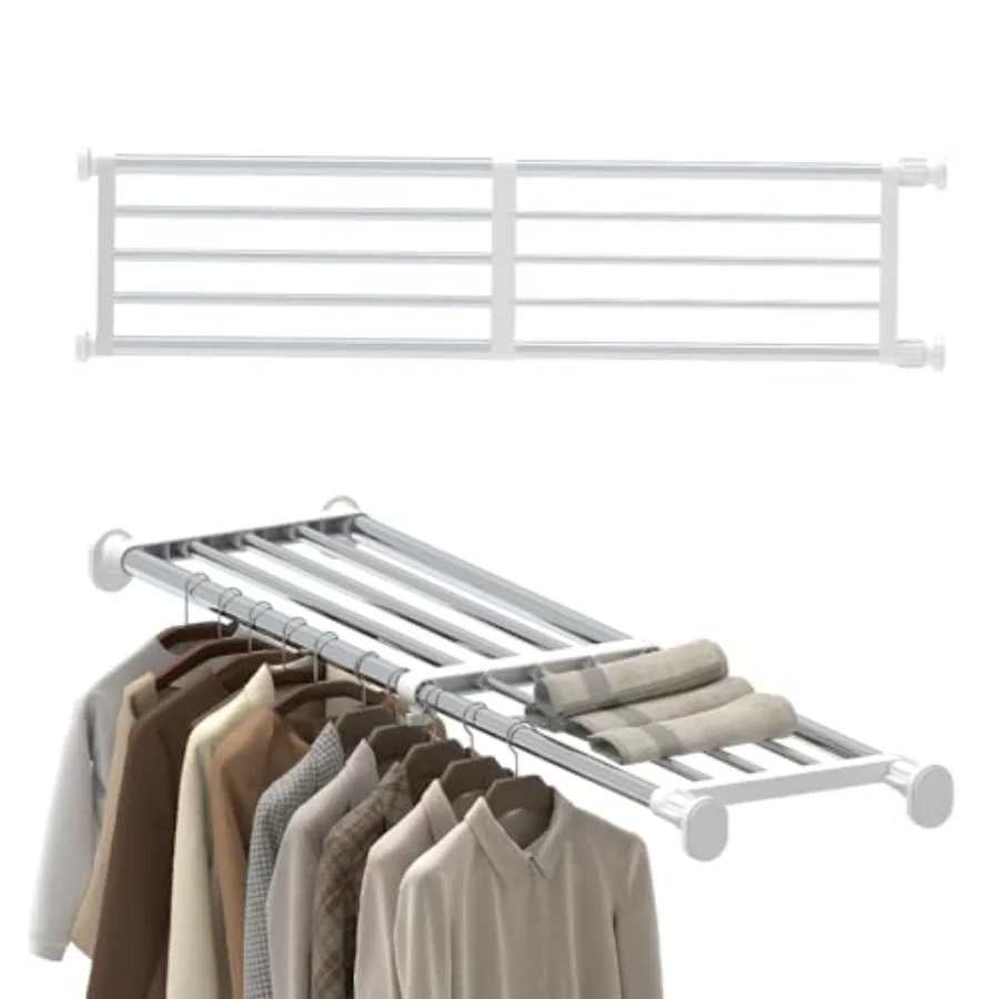 Tension Shelf Expandable Rod Closet System Heavy Duty Clothes Hanger Adjustable DIY Garage Bathroom Kitchen Storage Organizer S
Tension Shelf Expandable Rod Closet System Heavy Duty Clothes Hanger Adjustable DIY Garage Bathroom Kitchen Storage Organizer S