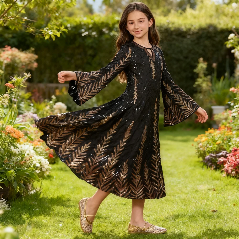 Элегантное мусульманское платье с v-образным вырезом и длинными рукавами для девочек, блестящая Абая, детский Дубайский кафтан, исламская одежда, кафтан на Ближнем Востоке, арабский халат, платье
Элегантное мусульманское платье с v-образным вырезом и длинными рукавами для девочек, блестящая Абая, детский Дубайский кафтан, исламская одежда, кафтан на Ближнем Востоке, арабский халат, платье