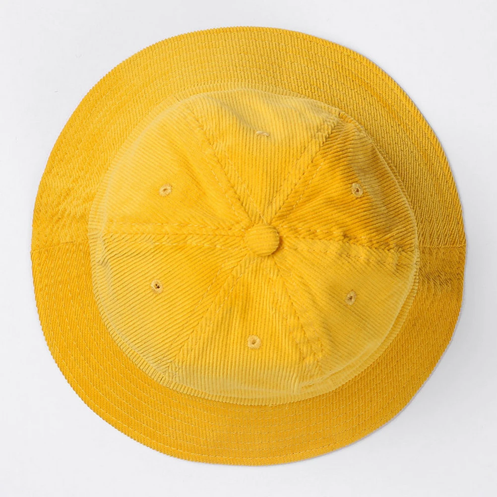 Fashion Corduroy Fisherman Dome Hat Leisure Solid Color Male and Female Students Sun Hat Bucket Hat(Yellow)
Fashion Corduroy Fisherman Dome Hat Leisure Solid Color Male and Female Students Sun Hat Bucket Hat(Yellow)