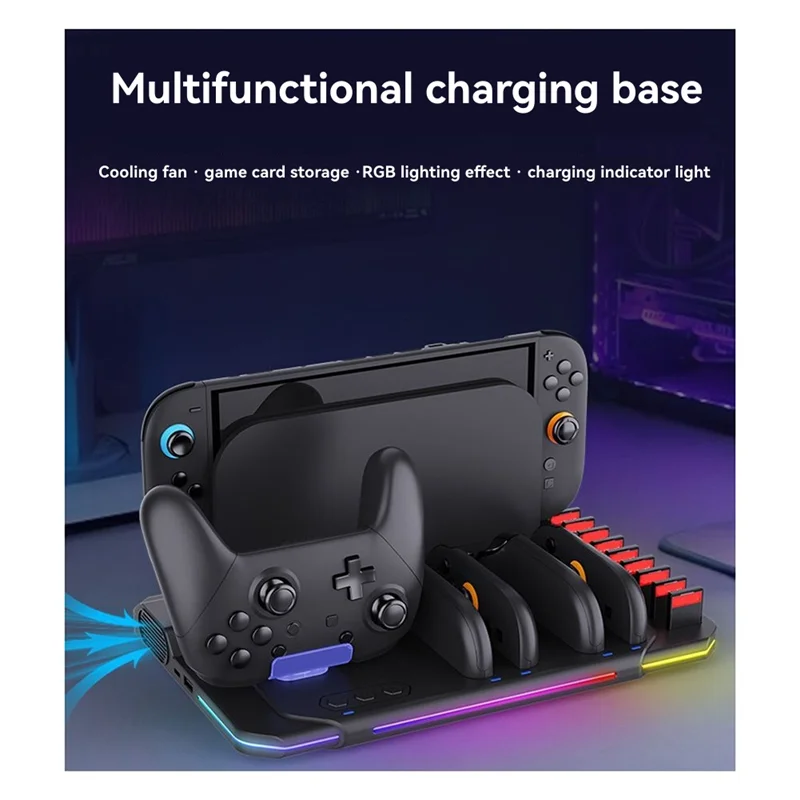 【Элегантный дизайн】Игровой аксессуар Switch 2, охлаждающий вентилятор и подставка для зарядки, 10 слотов для игровых карт, световые эффекты, многофункциональное качество
【Элегантный дизайн】Игровой аксессуар Switch 2, охлаждающий вентилятор и подставка для зарядки, 10 слотов для игровых карт, световые эффекты, многофункциональное качество