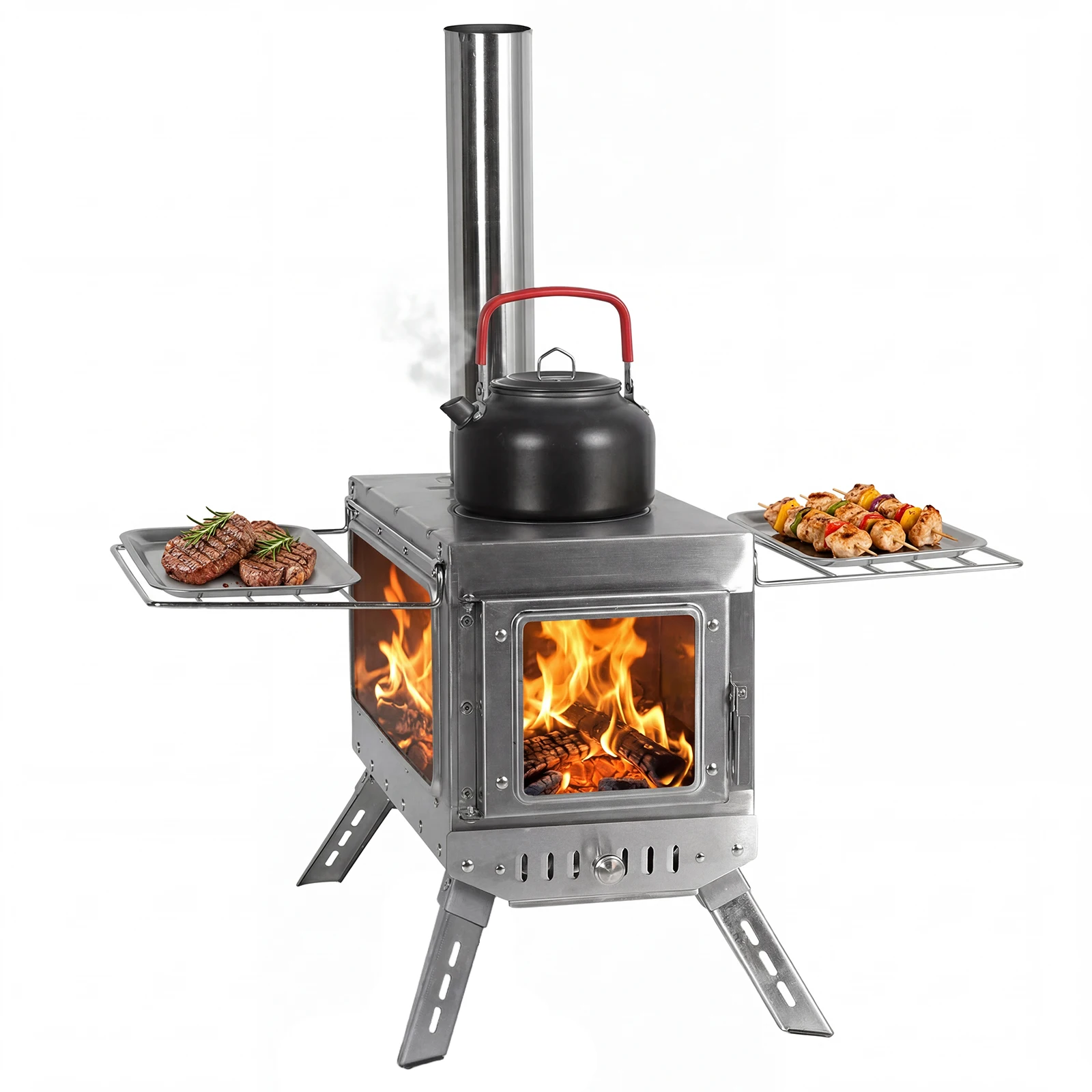 Outdoor Heating Stove with Chimney Pipe Weatherproof Patio Heater Rust Proof for Tents Shelters Camping
Outdoor Heating Stove with Chimney Pipe Weatherproof Patio Heater Rust Proof for Tents Shelters Camping