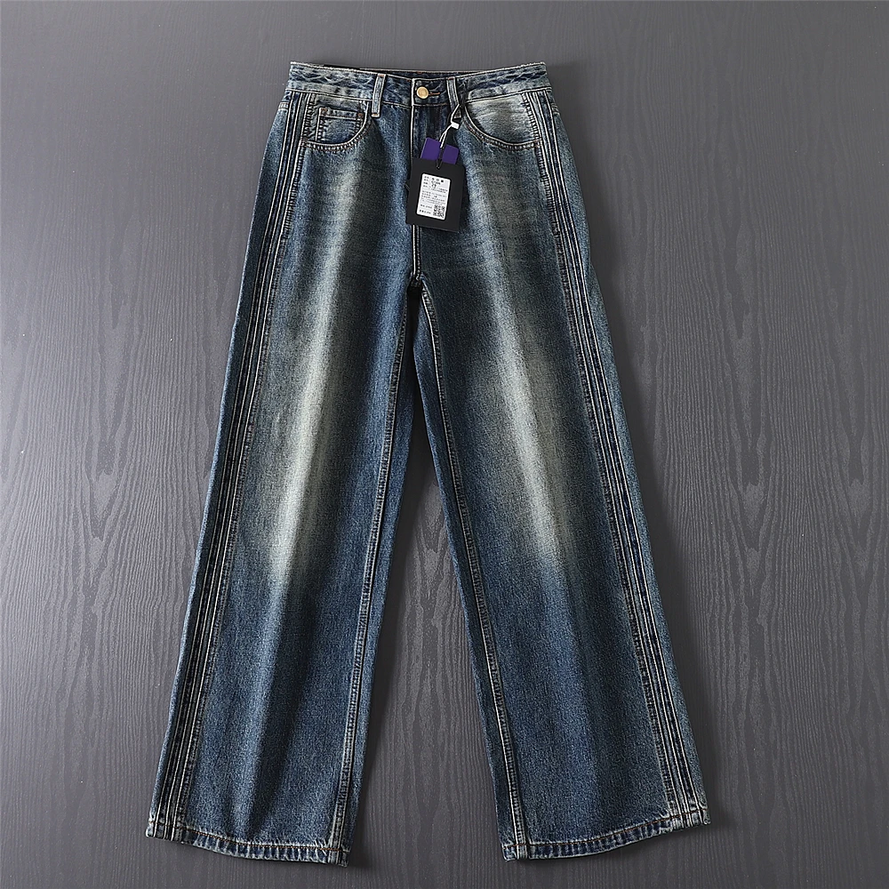 Retro Washed Straight Leg Men's Jeans Casual Loose Wide Leg Pants Fashionable All-Match Cotton Denim Casual Leisure Trousers
Retro Washed Straight Leg Men's Jeans Casual Loose Wide Leg Pants Fashionable All-Match Cotton Denim Casual Leisure Trousers