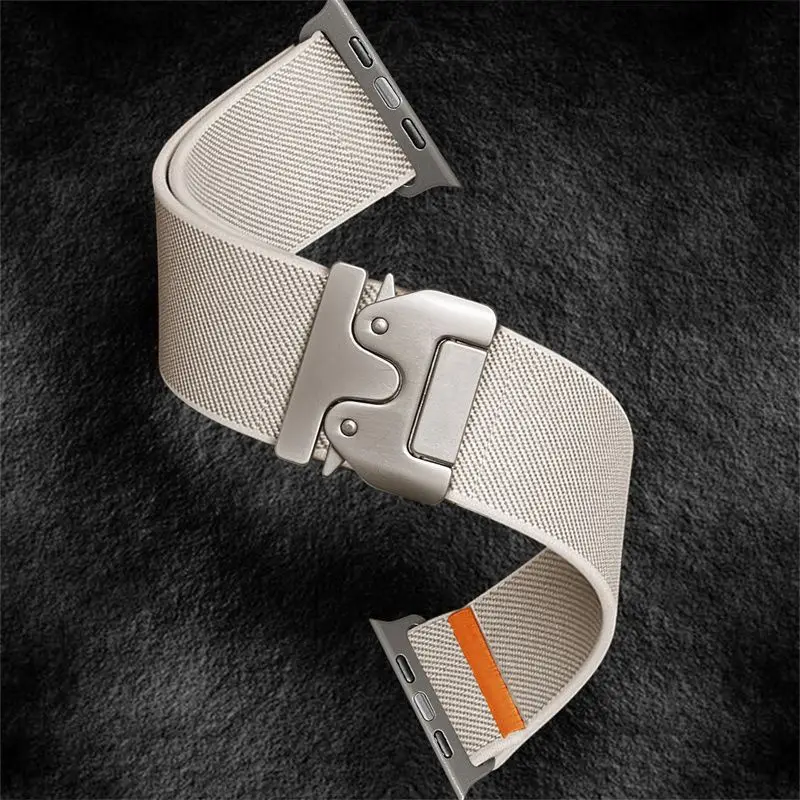 Applicable to Apple's new S10Watch watch with metal nylon parachute sports summer elastic band
Applicable to Apple's new S10Watch watch with metal nylon parachute sports summer elastic band