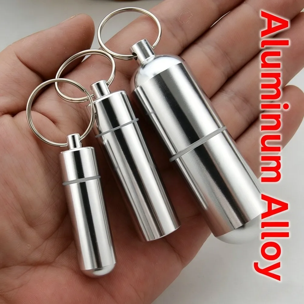 Waterproof Sealed Aluminum Alloy Pill Box Portable Keychain Medicine Container Travel Outdoor Storage Case
Waterproof Sealed Aluminum Alloy Pill Box Portable Keychain Medicine Container Travel Outdoor Storage Case
