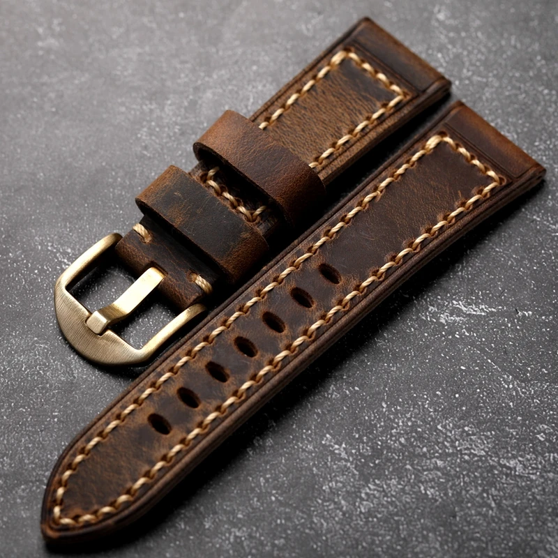Handmade First Layer Cowhide Leather Watchband 20 21 22 24 26MM Vintage Bronze Men Watch Bracelet Thickened Vintage Style
Handmade First Layer Cowhide Leather Watchband 20 21 22 24 26MM Vintage Bronze Men Watch Bracelet Thickened Vintage Style