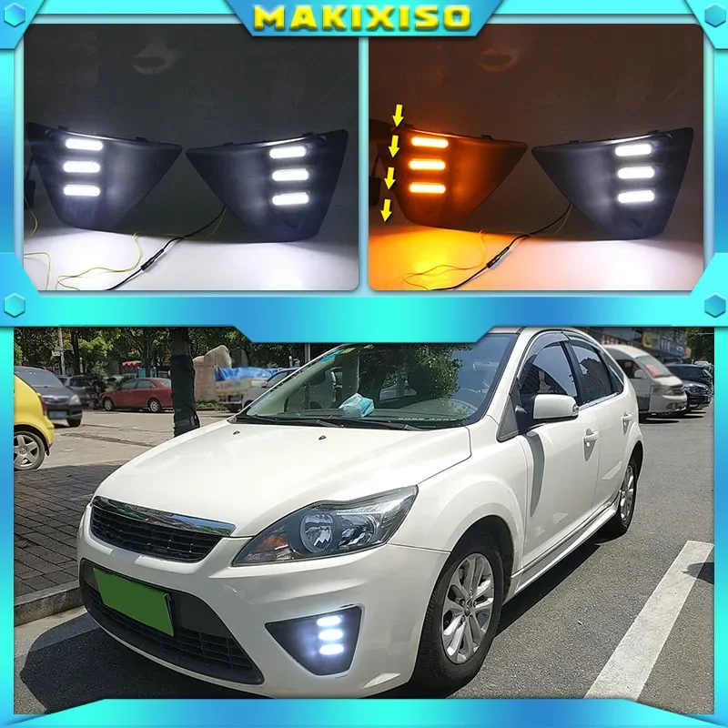For Ford Focus 3 MK3 2009-2011 Daytime Running Light for Focus DRL LED Fog Lamp Cover With Yellow Turning Signal Functions
For Ford Focus 3 MK3 2009-2011 Daytime Running Light for Focus DRL LED Fog Lamp Cover With Yellow Turning Signal Functions