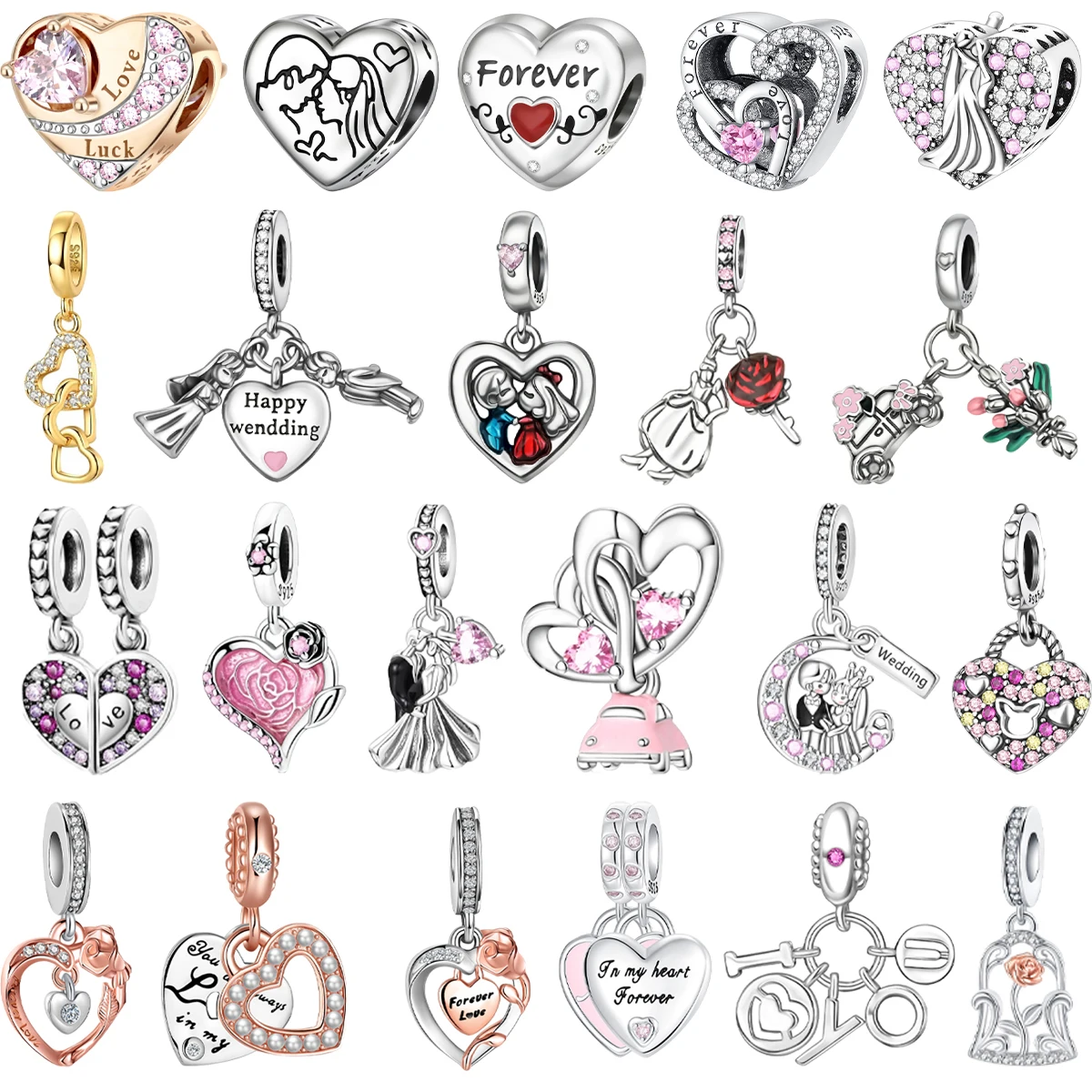 Новые оригинальные подвески из стерлингового серебра 925 пробы, сердце, роза, пара бусин, подвески, подходят для браслета, ожерелья, сделай сам, ювелирные изделия на день Святого Валентина, подарок
Новые оригинальные подвески из стерлингового серебра 925 пробы, сердце, роза, пара бусин, подвески, подходят для браслета, ожерелья, сделай сам, ювелирные изделия на день Святого Валентина, подарок